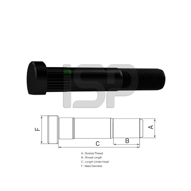 MERCEDES REAR WHEEL BOLT 105 MM FRAISED