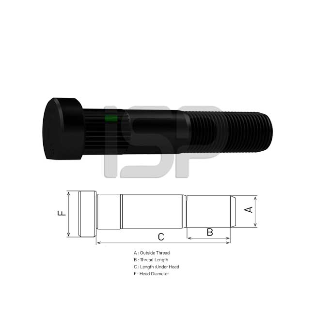 MERCEDES FRONT WHEEL BOLT 84 MM FRAISED