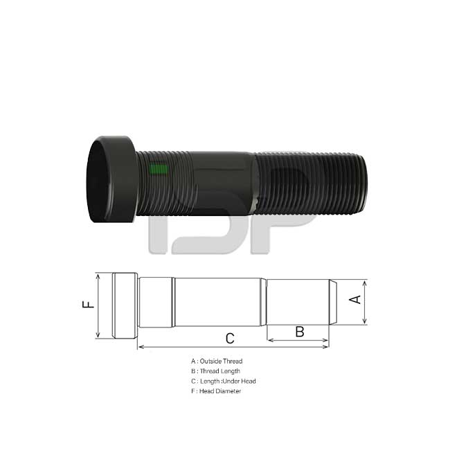 MERCEDES WHEEL BOLT AXOR-ACTROS AXLE 80MM