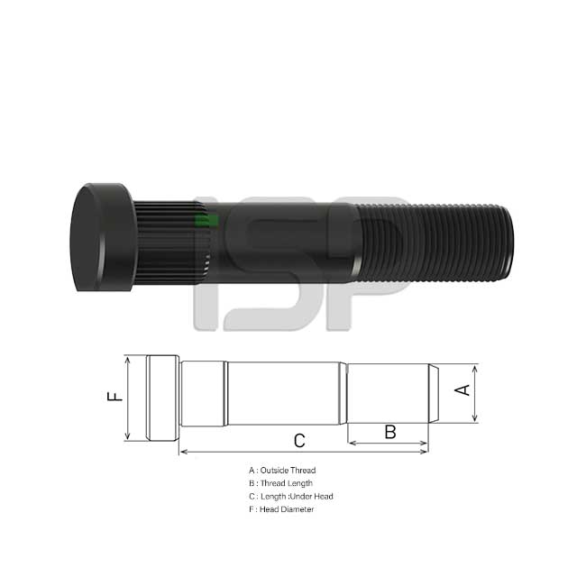 MAN REAR WHEEL BOLT 20.190 FRAISED