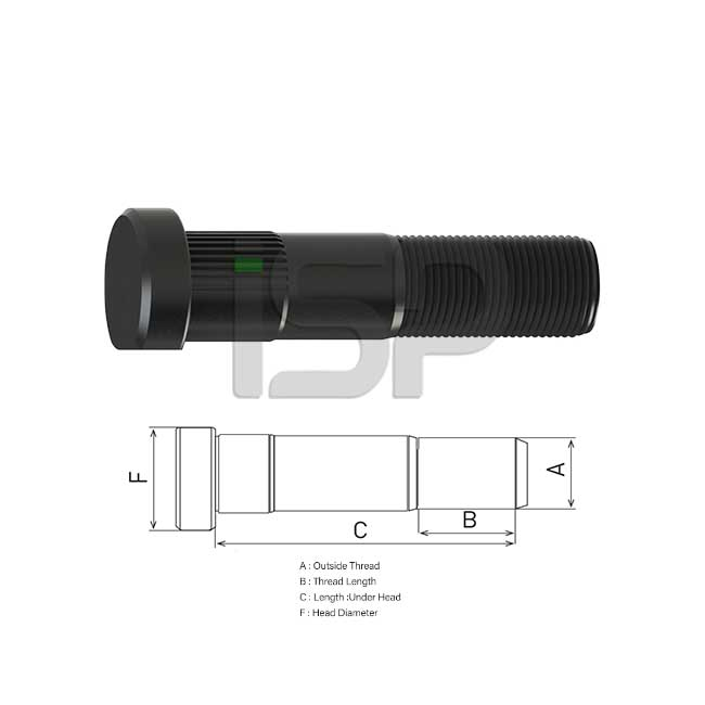 MAN FRONT WHEEL BOLT 22.190 FRAISED